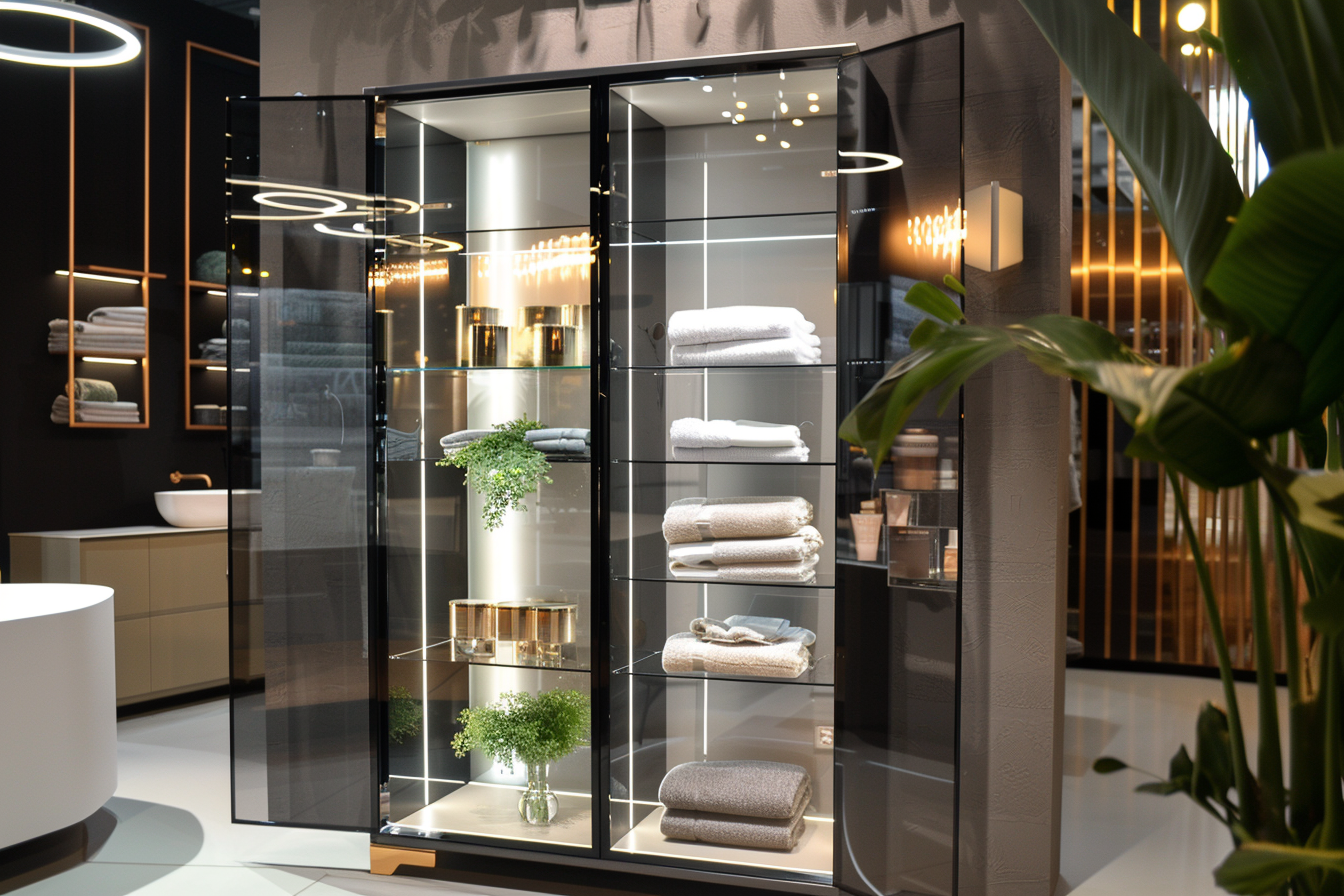 Glass-Front Tall Cabinets