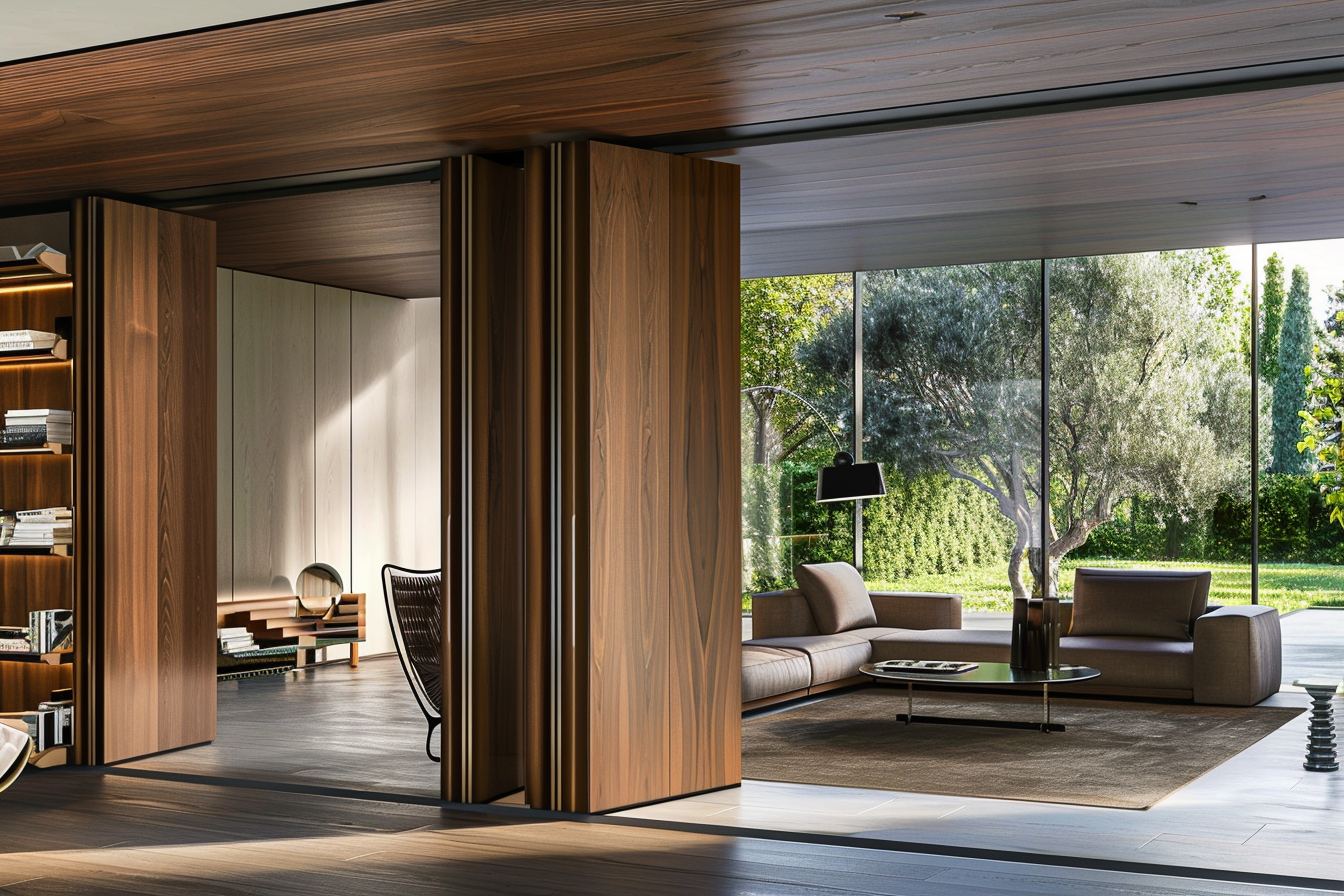 Wood Veneer Folding Doors