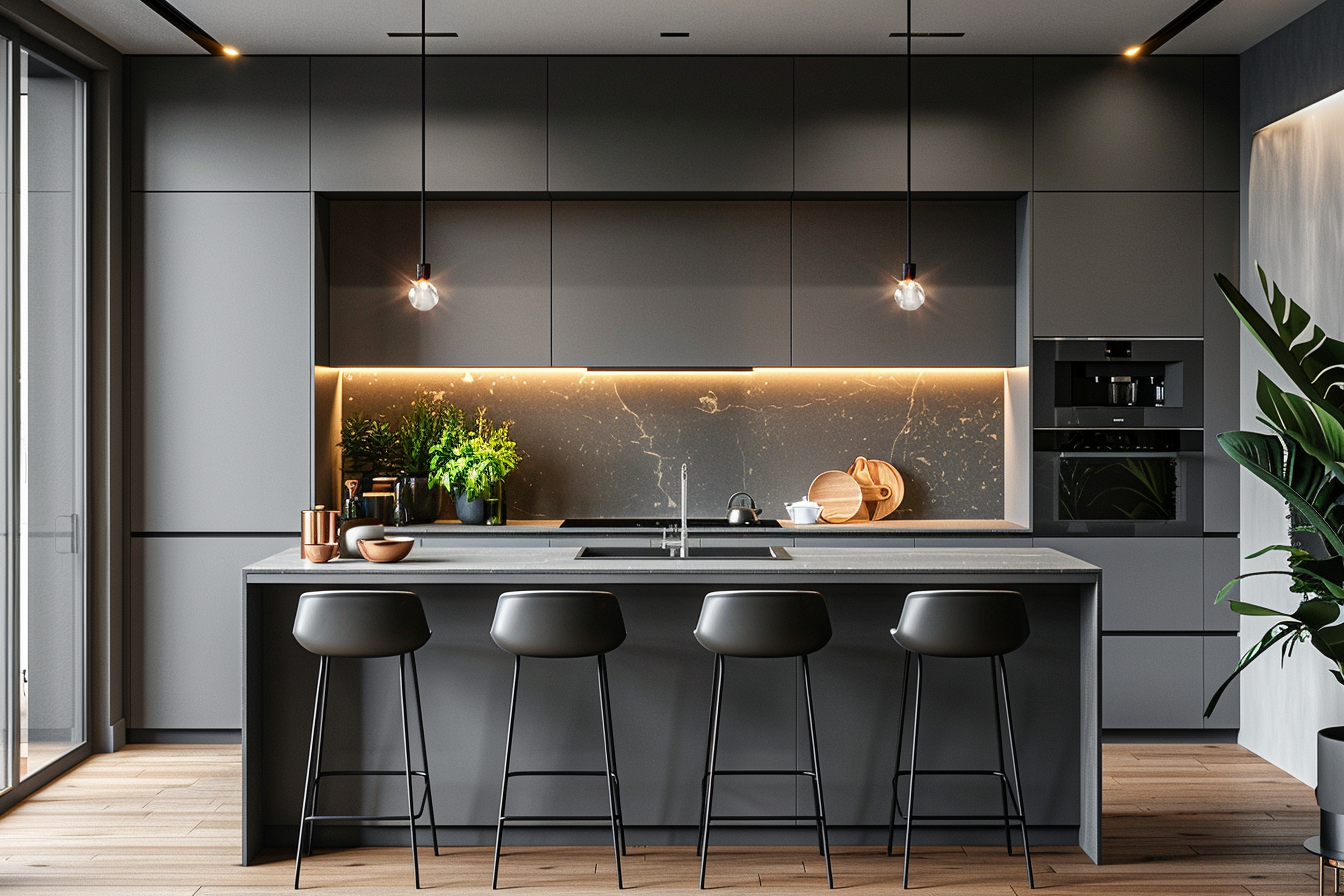 Grey Minimalist Cabinets