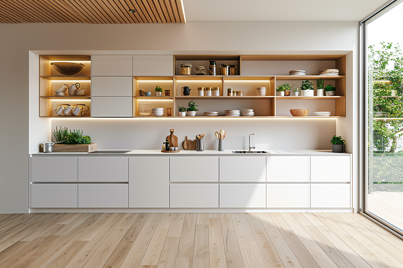 Open Shelving Minimalist Cabinets