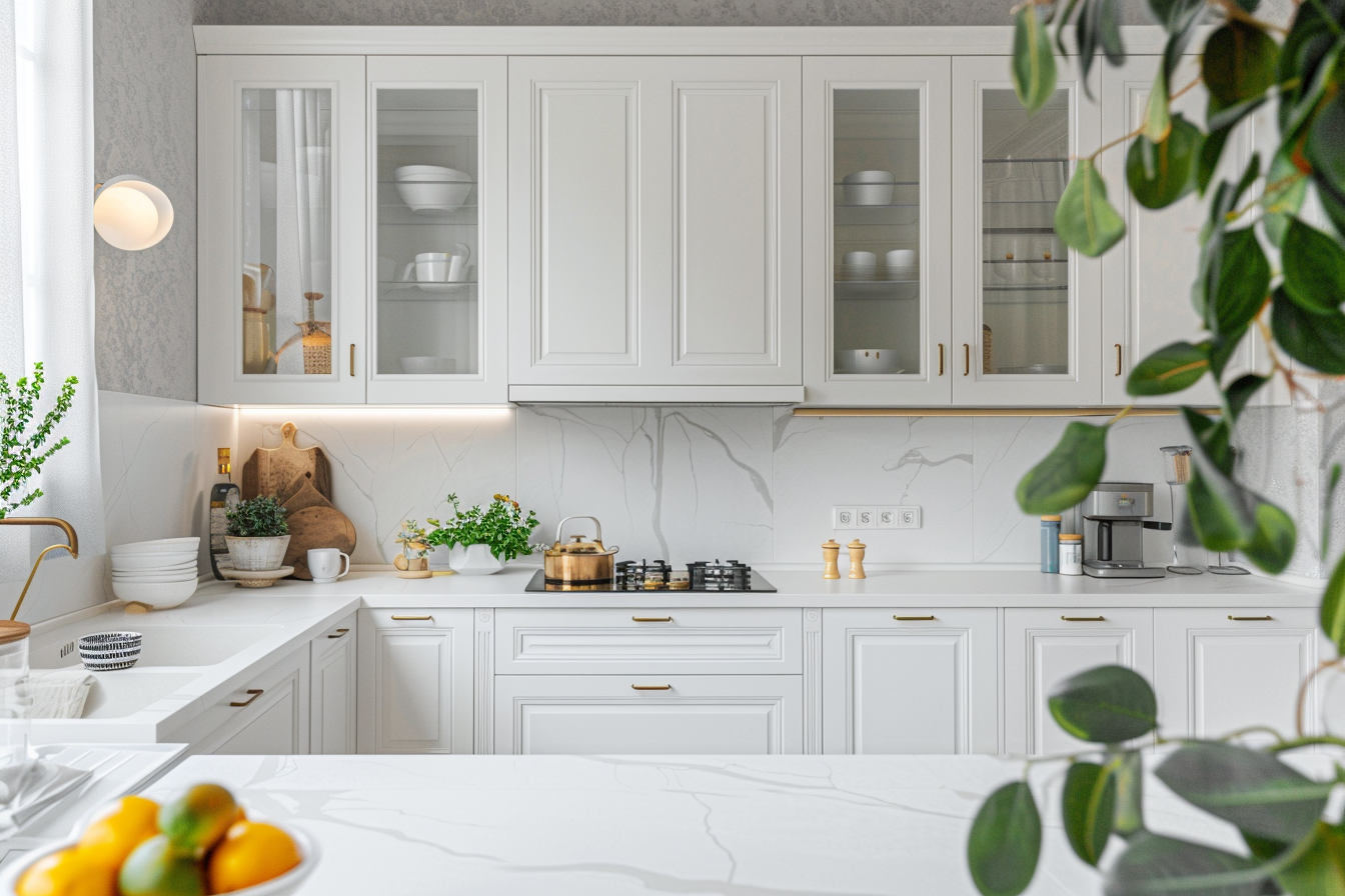 Glass Front Shaker Cabinets