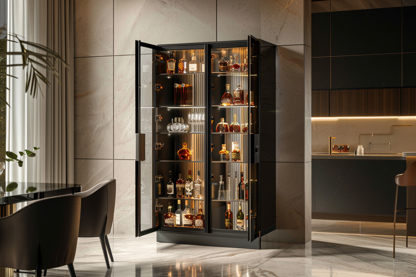 Glass-Front Bar Cabinets