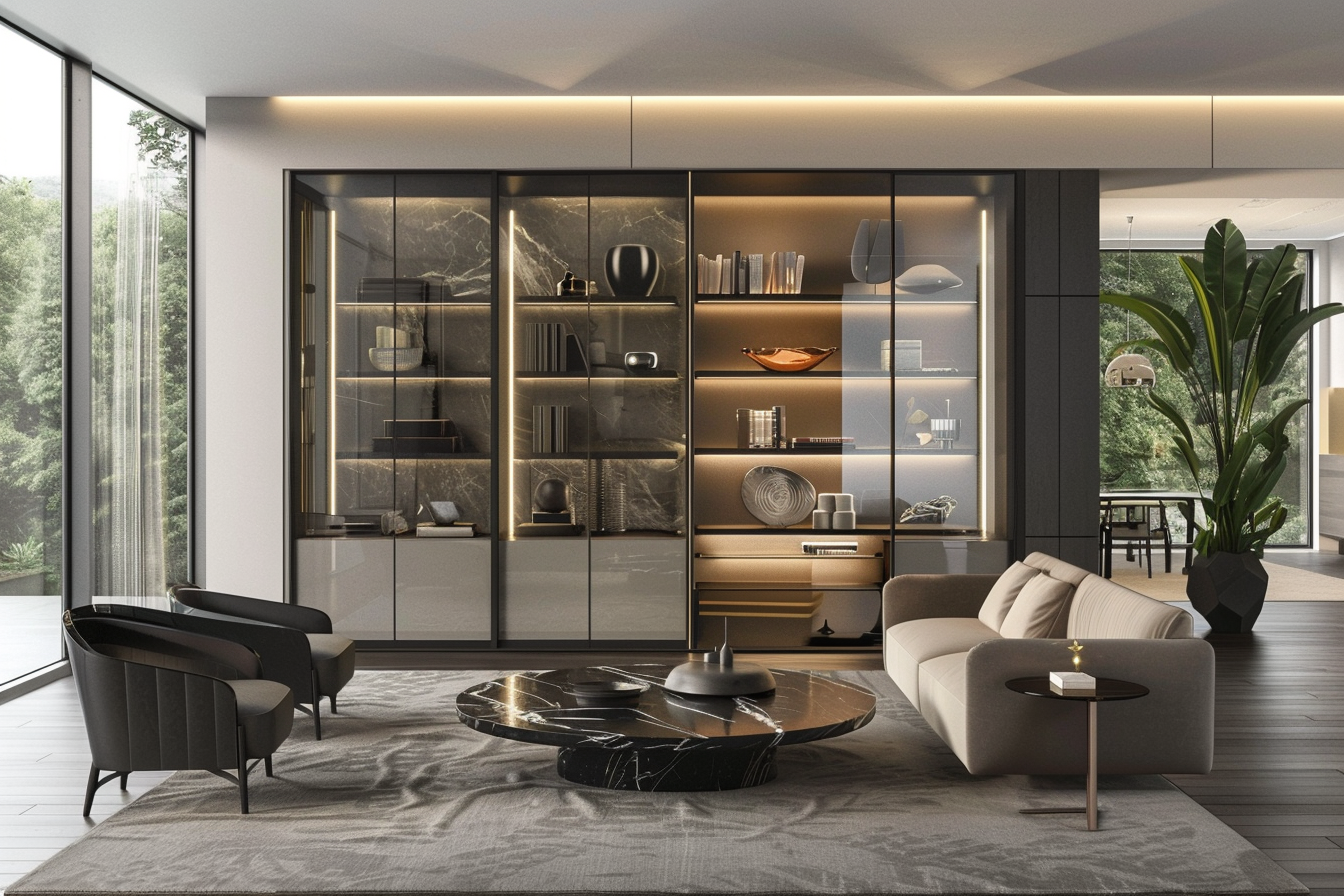 Glass-Front Bookshelves