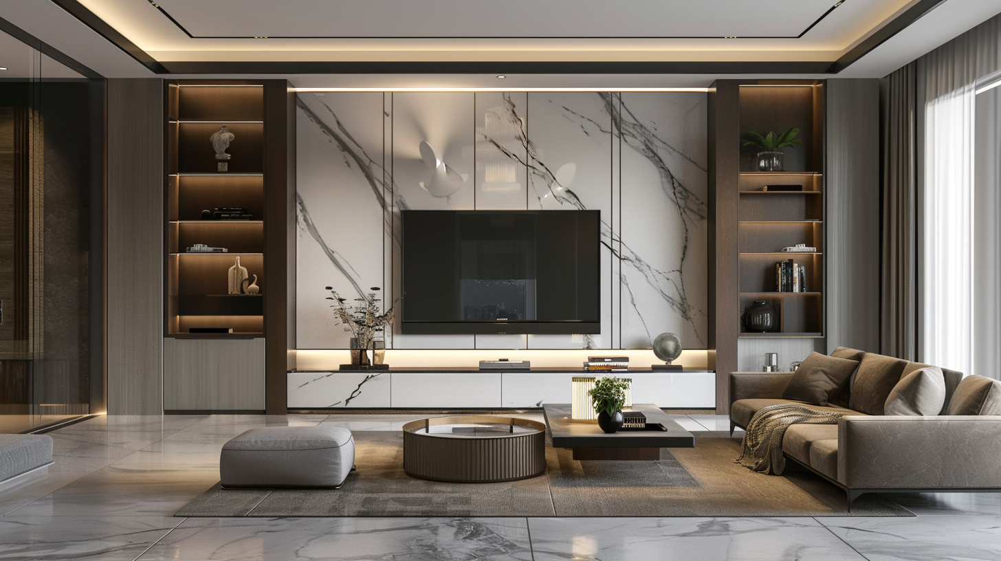Living room feature wall